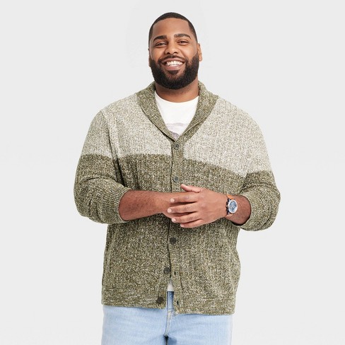Men's Big u0026 Tall Shawl Collared Sweater Cardigan - Goodfellow u0026 Co™ Green  3xl : Target