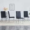 NicBex 4-Piece Set Dining Chair Modern PU Leather Tufted High Backrest Kitchen Chairs with Metal Legs - 4 of 4
