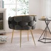 Modern Velvet Upholstered Accent Chair with Curved Tufted Backrest, Pink/Gray/Olive Green/Blue/Beige-ModernLuxe - 2 of 4