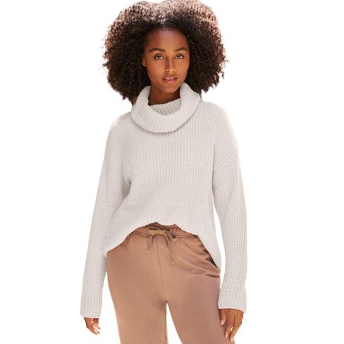 Chenille sllight cowl neck sweater