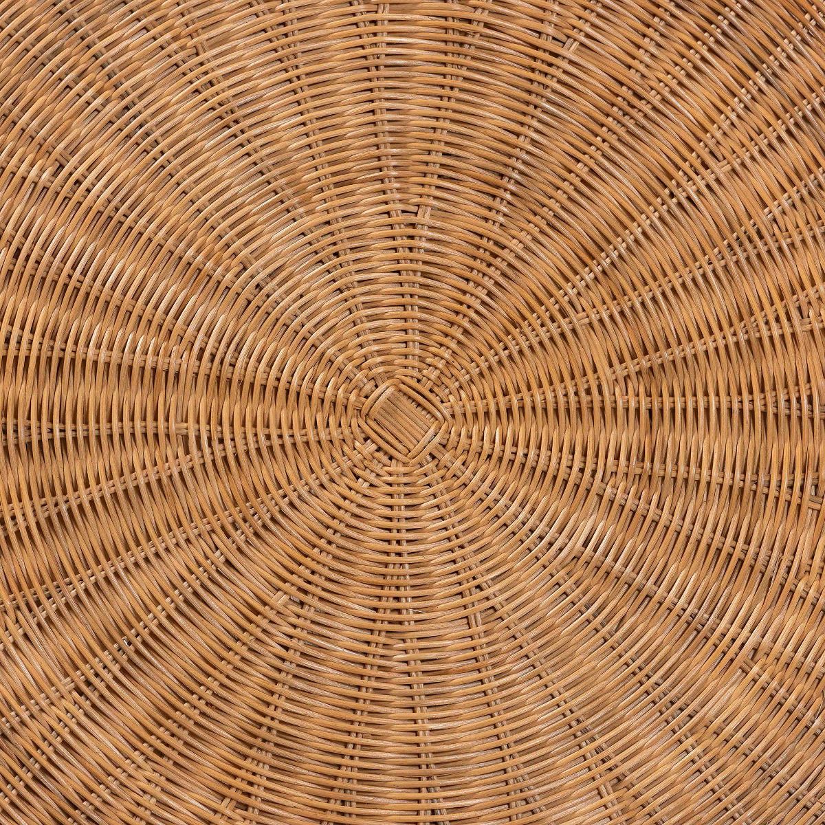 bali & pari Avalon Natural Rattan Round Coffee Table with Scalloped Pedestal Base Light Honey - thumbnail 6