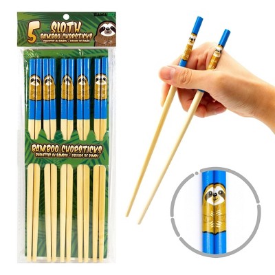 Gamago Sloth Bamboo Chopstick Set of 5