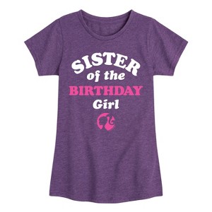 Girls' - Barbie - Sister Of The Birthday Girl Fitted Short Sleeve Graphic T-Shirt - 1 of 4