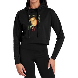 Elvis Presley Red Scarf Cropped Hoodie Pullover Sweatshirt - 1 of 4