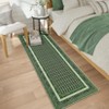 Area Rugs for Living Room Bedroom Farmhouse Bordered Braided Print Rug Geometric Soft Low Pile Non-Slip Area Rug - 3 of 4