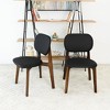 Vynxaria Black Vegan Leather Dining Chairs - Set of 2 for Modern Spaces - 2 of 4