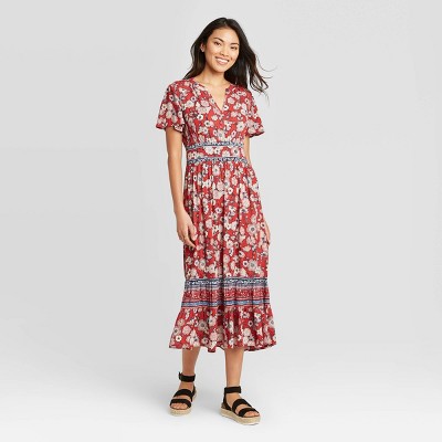 target red floral dress