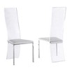 Chintaly Imports,Contemporary Acrylic High-Back Upholstered Side Chair - Set of 2 - 2 of 4