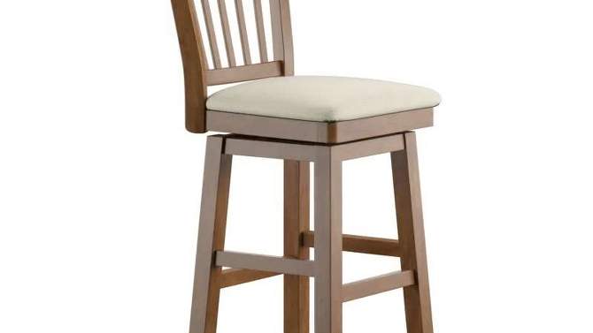 29" South Hill Slat Back Wood Swivel Height Barstool - Inspire Q, 2 of 12, play video