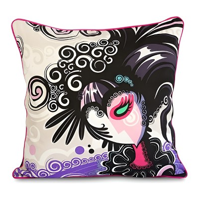 Slickblue Magician Decorative Pillow Cushion - 19.7" x 19.7", Creative Design, Cotton Twill Shell, Down Alternative Fill