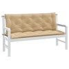 vidaXL Garden Bench Cushions - Melange Beige, Durable Fabric with Soft Hollow Fiber Filling - 2 of 4