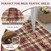 Washable Modern Tartan Plaid for Kitchen & Bedroom, Non Slip, Stain Resistant Throw Rug, 2'x6', Beige - 4 of 4