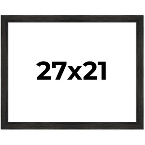 PosterPalooza | 27x21 Wide Barnwood Picture Frame, UV Acrylic, 6 Finishes - Grey, Brown, White, and Black - 1 of 4