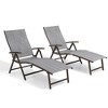 Crestlive Products Outdoor Aluminum Folding Recliner Adjustable Chaise Lounge (Set of 2) - 2 of 4