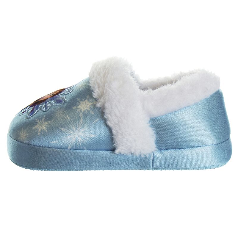 Disney Frozen Girl Slippers - Elsa and Anna Plush Lightweight Warm Comfort Soft Aline House Shoes - Blue White  (Toddler-Little Kid), 5 of 9