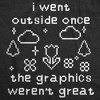 Mens Funny T Shirts I Went Outside Once The Graphics Werent Great Sarcastic Gamer Graphic Novelty Tee For Men - Crazy Dog Men's T Shirt - 2 of 4