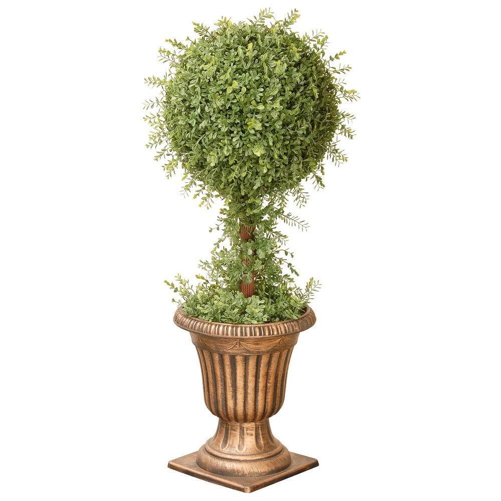 Mini Tea Leaf 1-Ball Topiary in Urn (36), Green