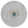 HomeRoots 6" Gold And White Round Marble Inlaid Eye Serving Tray - 4 of 4