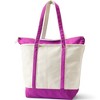 Lands' End Zip Top Long Handle Canvas Tote Bag - 3 of 4