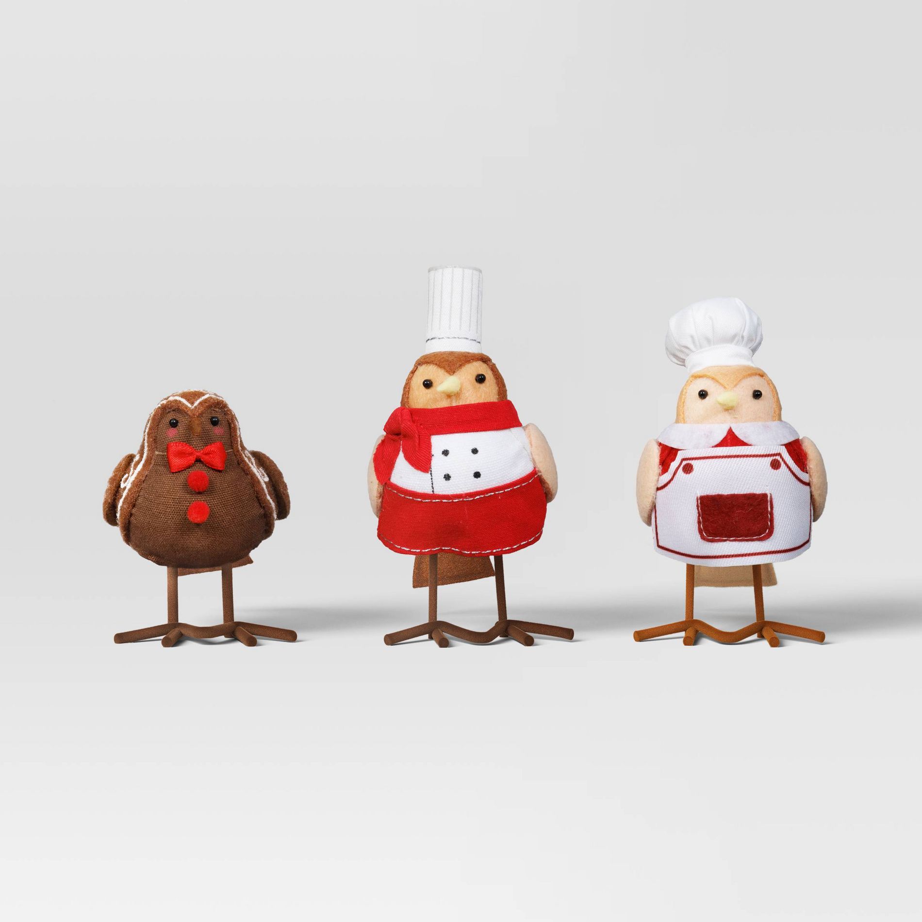 3pk Christmas Featherly Friends Decor Cocoa and Candy Cane - Wondershop™