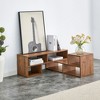 PAGED 2 Pieces TV Stand for TVs Up to 80 Inch,Cube Console Table with Storage Bookcase Shelves for Living Room - 2 of 4