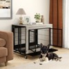 Costway 38” Heavy-Duty Rolling Dog Kennel on Wheels w/ Chew-Resistant Indoor Pet Furniture Wood Dog House Gray - 4 of 4