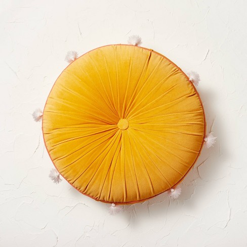 Round best sale yellow pillows