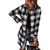 Zeagoo Flannel for Women Fall Fashion Long Sleeve Plaid Button Down Shirts Shacket Blouse Top with Pockets - 2 of 4