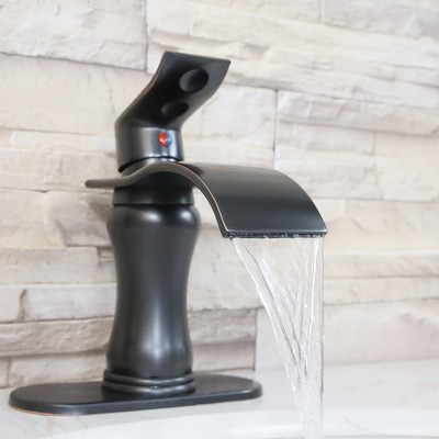 Oil Rubbed Bronze Single Handle Waterfall Bathroom Faucet