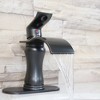 BWE Waterfall Single Hole Single-Handle Low-Arc Bathroom Faucet With Suppy Line - 3 of 4
