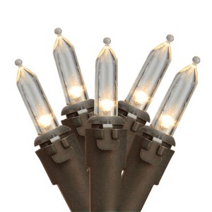 Northlight 50 Count Warm Clear LED Mini Christmas Lights, 16.25 ft Brown Wire - 1 of 3
