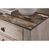 Vynxaria Imerland 3-Drawer Nightstand, Antique Brown, Patched Wood Top, Felt-Lined Top Drawer, English Dovetail, Metal Handles - 4 of 4