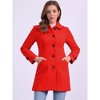 Allegra K Women's Winter Outerwear Peter Pan Collar Mid-thigh A-line Single Breasted Coat - 2 of 4