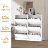 APRILSOUL 42."Shoe Storage Cabinet for Entryway, Shoe Organizer with Carved Panels, Carving Shoe Closet,White - 4 of 4