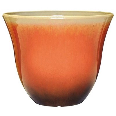 Classic Home and Garden Indoor/Outdoor Round Honeysuckle Resin Flower Pot Planter