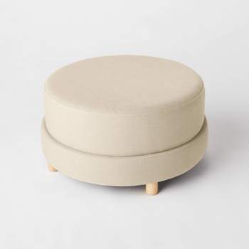 Wilmington Upholstered Round Ottoman - Threshold™ designed with Studio McGee