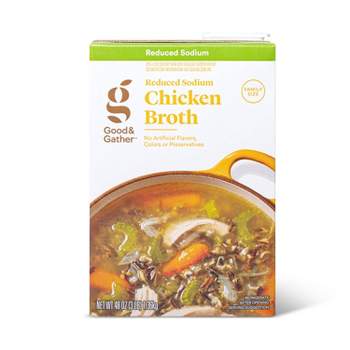 Reduced Sodium Chicken Broth - 48oz - Good & Gather™