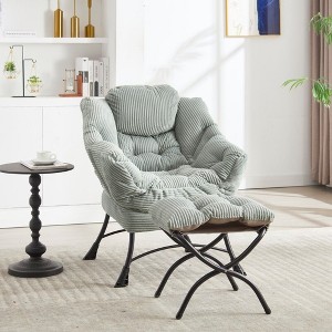 NicBex Accent Chair with Ottoman,Lazy Chair with Side Pocket and Cushion Design,Chair and Ottoman Sets for Bedroom,Reading Room,Light Green - 1 of 4