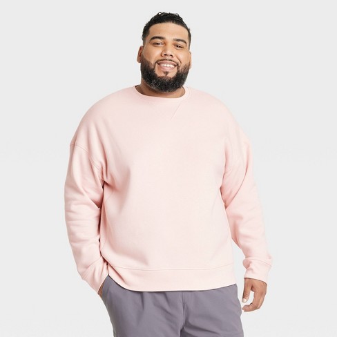 Men's Big Cotton Fleece Crewneck Sweatshirt - All In Motion™ Pink