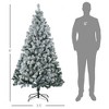 TopComfy Christmas Tree Stand Prelit Artificial Tree Snow Flocked Branches for Holiday Decor, Green, 43"*43"*70.8" - 3 of 4