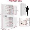 70" Tall Kitchen Pantry Cabinet, Freestanding Cupboard Storage Cabinet with 4 Doors, Kitchen Hutch Bar Cabinet for Laundry Dining Room Bathroom - 3 of 4