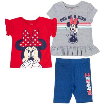 Disney Girl's 3-pack Xoxo Minnie Mouse Graphic Short Sleeve Tees - Blue ...