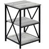 Vynxaria Contemporary Accent Table, Side Table, Nightstand, Grey Laminate, 18" L x 18" W x 26" H - 3 of 4
