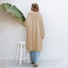 Women's Cozy Longline Open Front Cardigan with Dolman Sleeves -Cupshe - 3 of 4