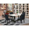 HomeStock 5-Piece Rectangle Natural Oak Finish Solid Wood Top Dining table with 4 Chairs - 2 of 4