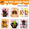 Joyfy Halloween Party Favors 150Pcs Cellophane Halloween Candy Bags Clear Treat or Trick Goodie Bags Ziplock Bag For Kids Gifts Cookie in 6 Designs - 2 of 4