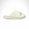 Aéropostale Women’s Fuzzy “Snoozing Pea” Mule Slippers – Ivory Slip-On House Shoes with Green Sleeping Pea & “Zzz” Embroidery in Medium - 3 of 4