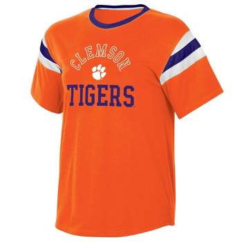 NCAA Clemson Tigers Women's Short Sleeve Stripe T-Shirt