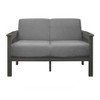 TiramisuBest Modern Dark Gray Loveseat Sofa, Textured Fabric 2-Seater Couch with Rounded Arms, Attached Cushions for Living Room, Bedroom - 2 of 4
