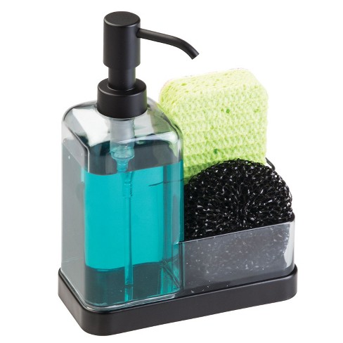 Mdesign Plastic Kitchen Sink Countertop Hand Soap Dispenser - Gray/matte  Black : Target